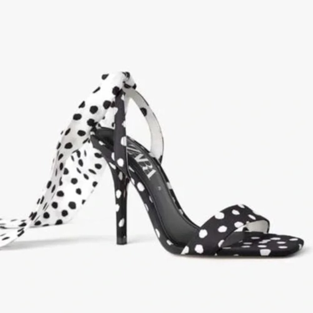 Zara Polka Dot Heeled Sandals